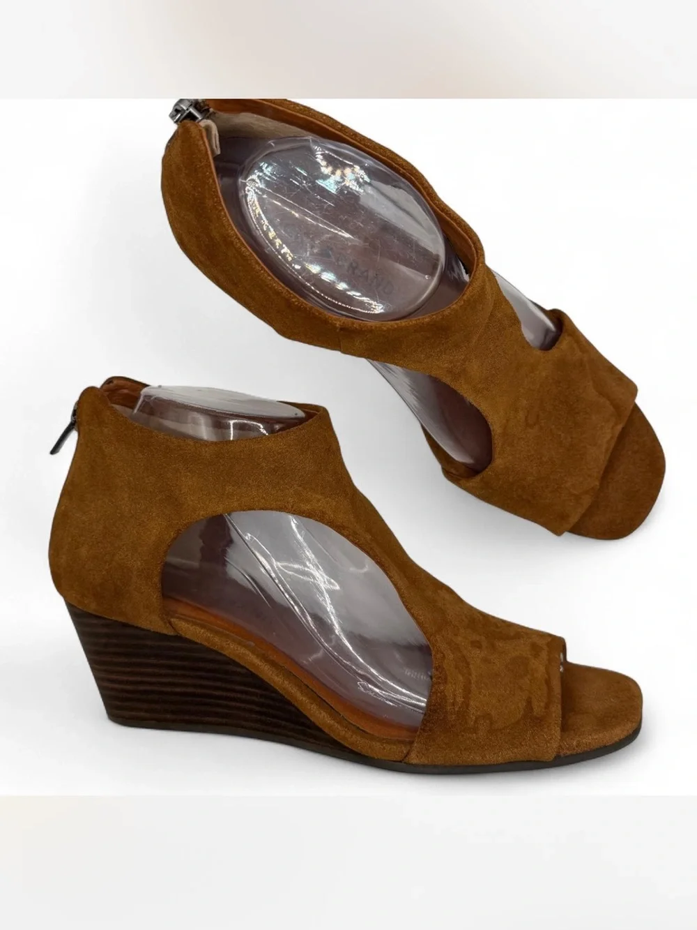 Lucky Brand Women's Wedge Brown Suede Sandal